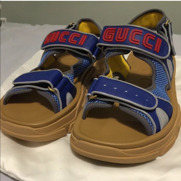 NWOB💕 GUCCI SEGA Sandals Leather & Mesh - Picture 3 of 6